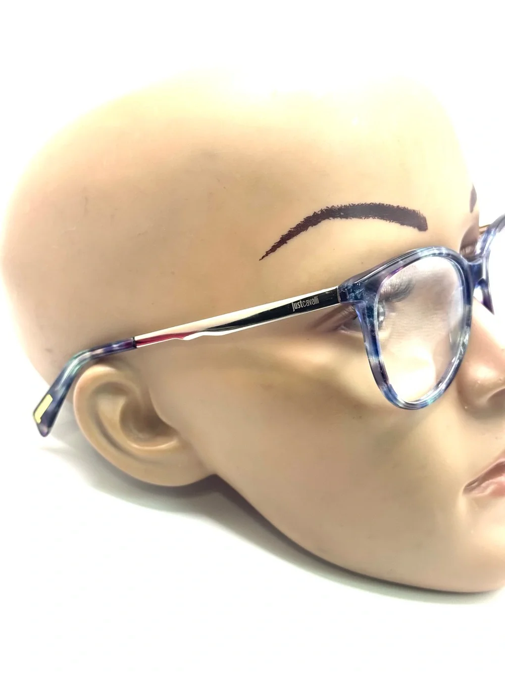 Just Cavalli JC0814 083 Women Eyeglasses Frame Blue Tortoise Cat Eye